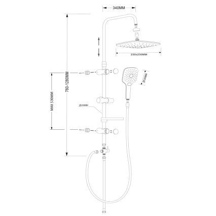 Aqualine - Set za tuširanje KERA sjajni krom