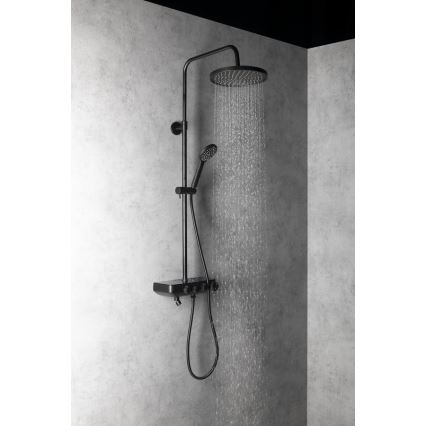 Aqualine - Set za tuširanje s miješalicom i dodatnom mini slavinom FARRAO mat crna