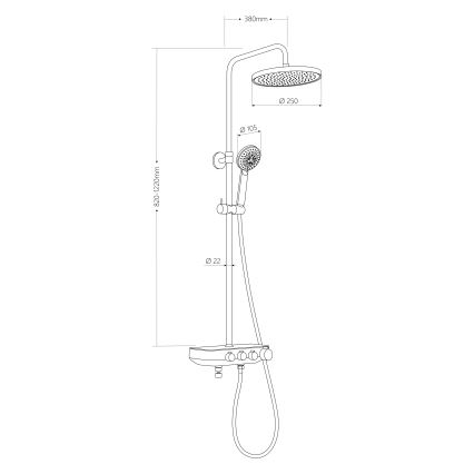 Aqualine - Set za tuširanje s miješalicom i dodatnom mini slavinom FARRAO mat crna