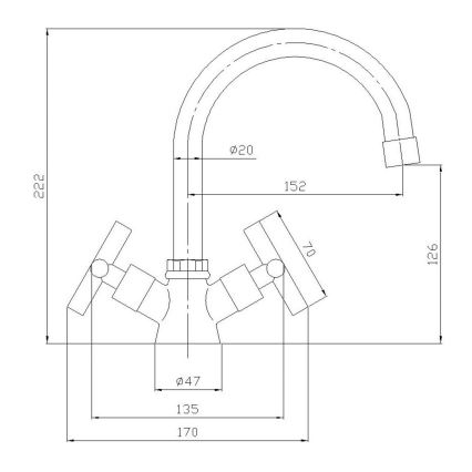 Aqualine - Slavina za umivaonik XENIA 22,2 cm sjajni krom
