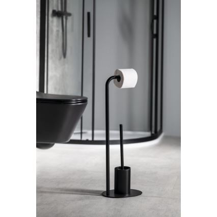 Aqualine - Stalak za toaletni papir i WC četku SAMBA crna