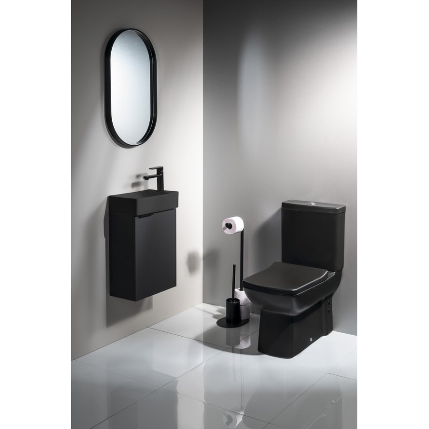 Aqualine - Stalak za toaletni papir i WC četku SAMBA crna
