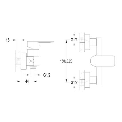 Aqualine - Tuš miješalica DAPHNE, sjajni krom