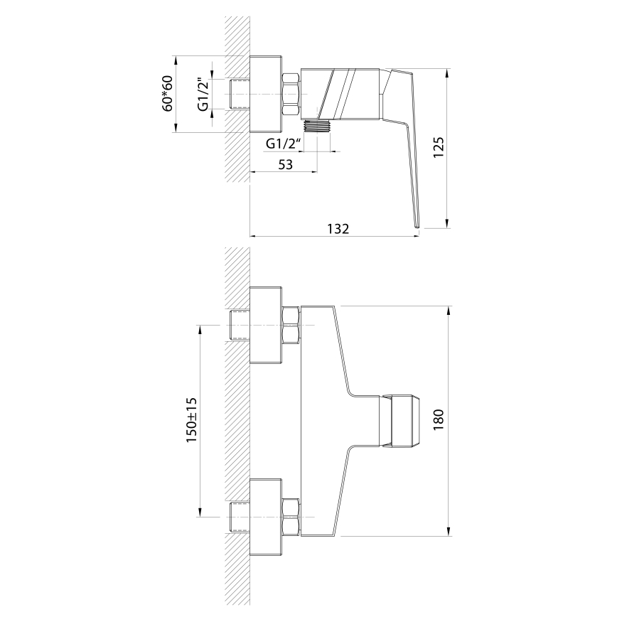 Aqualine - Tuš baterija RITMO sjajni krom