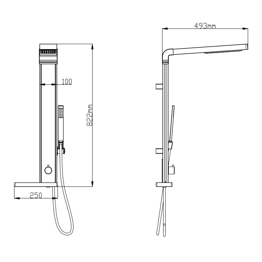 Aqualine - Tuš set ROME sjajni krom