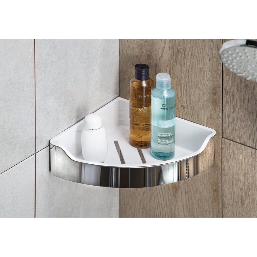 Aqualine - Ugaona polica za tuš SAMBA 21,8x30 cm sjajni krom