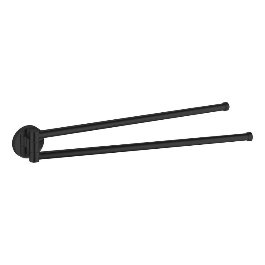 Aqualine - Zidni držač ručnika okretni SAMBA 47 cm crna