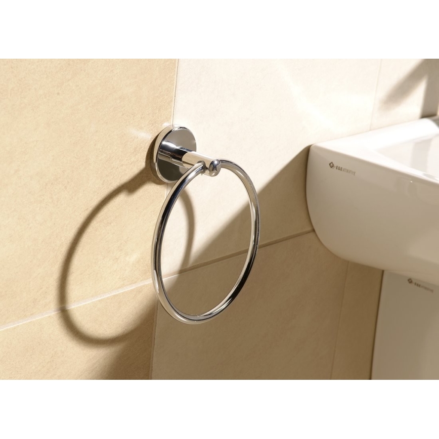 Aqualine - Zidni držač ručnika SAMBA pr. 15,5 cm sjajni krom