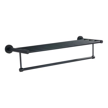 Aqualine - Zidni držač za ručnike SAMBA 21x62,5 cm crni