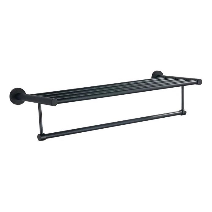 Aqualine - Zidni držač za ručnike SAMBA 21x62,5 cm crni