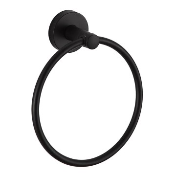 Aqualine - Zidni držač za ručnike SAMBA promjera 15,5 cm crni