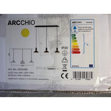 Arcchio - Luster na sajli JAIKA 3xE27/60W/230V