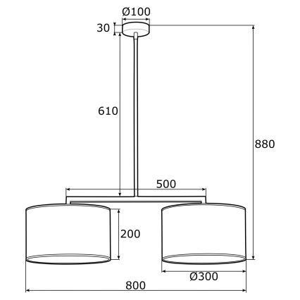 Argon 0899 - Viseći luster KARIN 2xE27/15W/230V crna