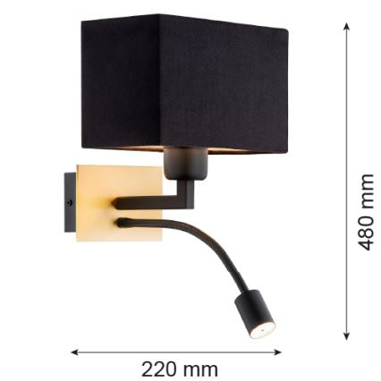 Argon 1041 - LED Zidno svjetlo BILL 1xE27/15W/230V + LED/4,5W