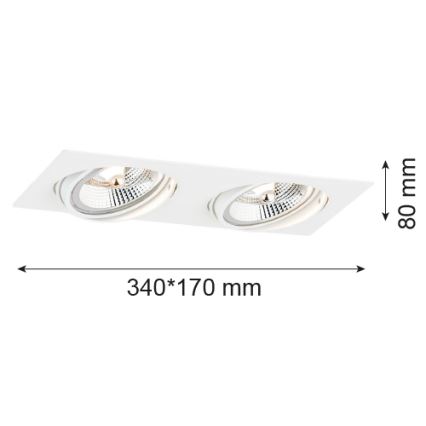 Argon 1046 - Ugradbena svjetiljka OLIMP 2xGU10-AR111/12W/230V bijela