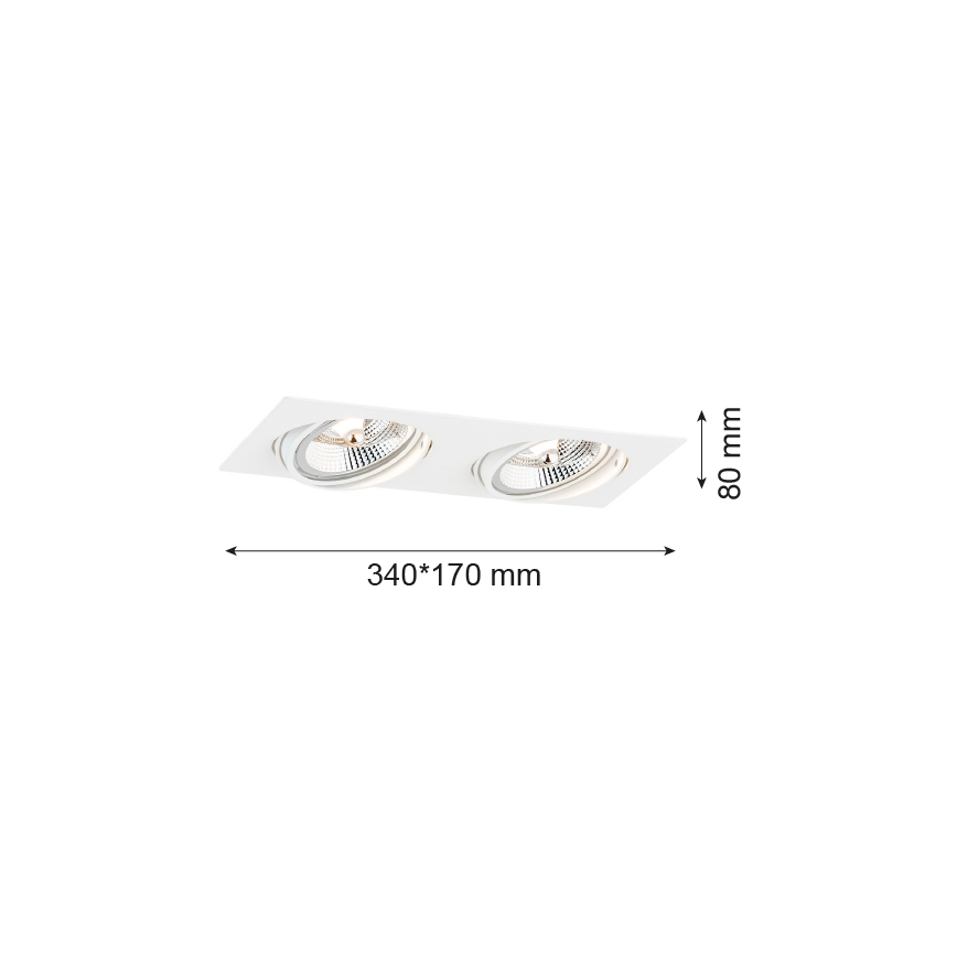 Argon 1046 - Ugradbena svjetiljka OLIMP 2xGU10-AR111/12W/230V bijela