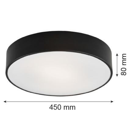 Argon 1186 - Stropna svjetiljka DARLING 3xE27/15W/230V pr. 45 cm crna