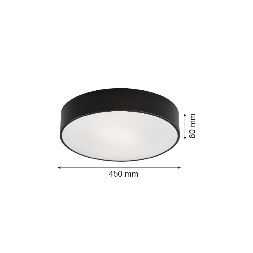 Argon 1186 - Stropna svjetiljka DARLING 3xE27/15W/230V pr. 45 cm crna