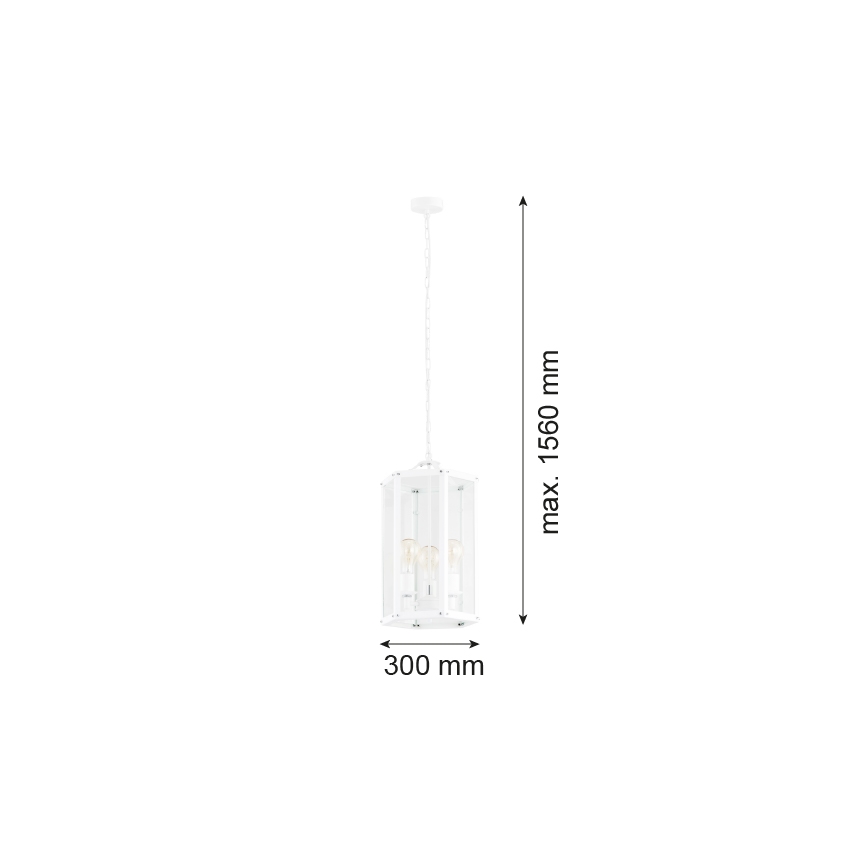 Argon 1251 - Luster na lancu BODRUM 3xE27/15W/230V bijela