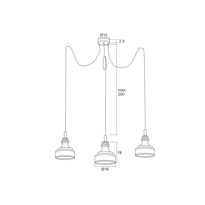 Argon 1354 - LED luster na sajli TULUZA 3xLED/5W/230V
