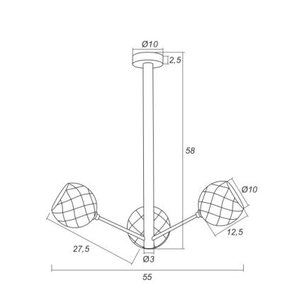 Argon 1358 - LED viseći luster BELLUNO 3xLED/5W/230V