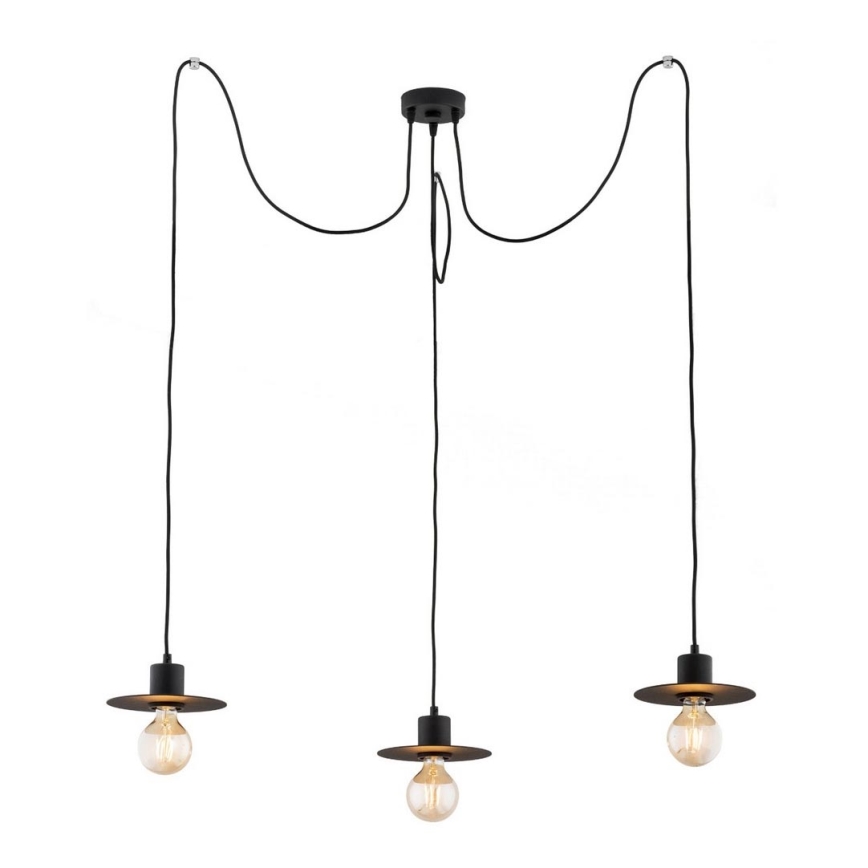 Argon 1377 - Luster na sajli CORSO 3xE27/15W/230V pauk crna