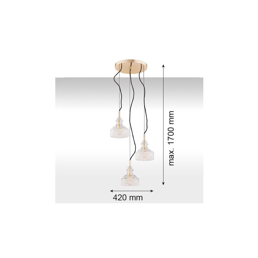 Argon 1462 - Luster na sajli CRUZ 3xE14/7W/230V