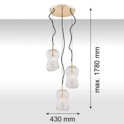 Argon 1464 - Luster na sajli CADIZ 3xE27/15W/230V