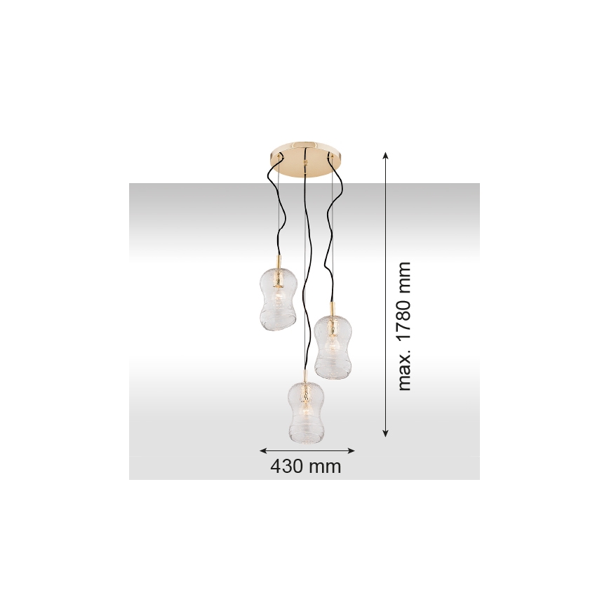 Argon 1464 - Luster na sajli CADIZ 3xE27/15W/230V