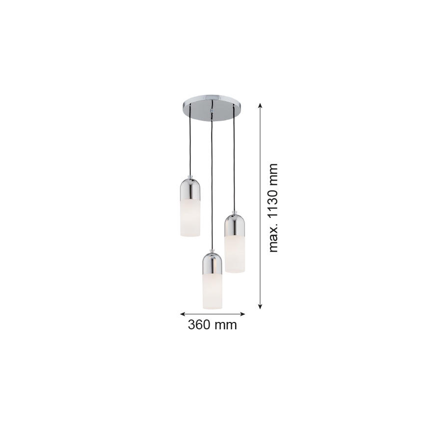 Argon 1465 - Luster na sajli BURGOS 3xE27/15W/230V sjajni krom