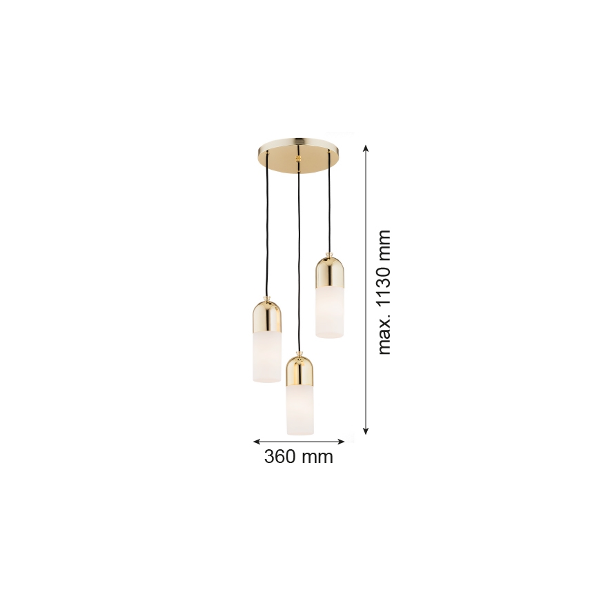 Argon 1466 - Luster na sajli BURGOS 3xE27/15W/230V mesing
