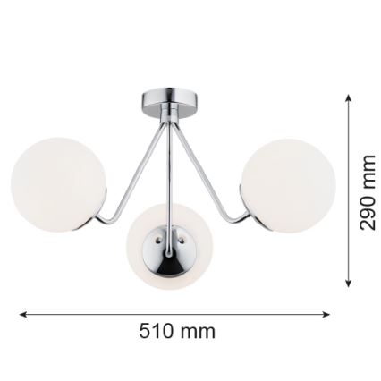 Argon 1477 - Nadgradni luster TOMAR 3xE27/15W/230V sjajni krom