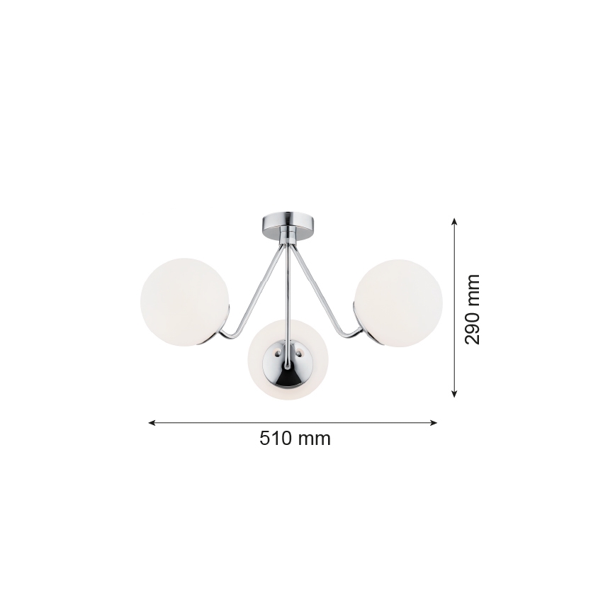Argon 1477 - Nadgradni luster TOMAR 3xE27/15W/230V sjajni krom