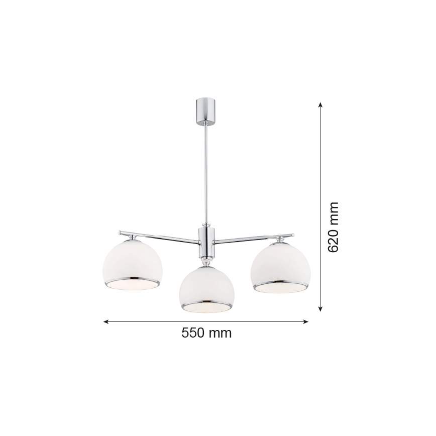 Argon 1487 - Viseći luster MARBELLA 3xE27/15W/230V sjajni krom
