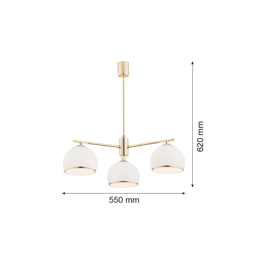 Argon 1488 - Viseći luster MARBELLA 3xE27/15W/230V mesing