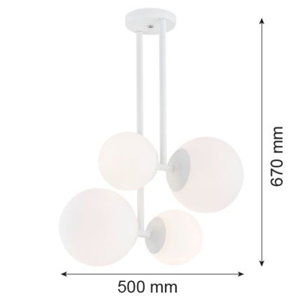 Argon 1644 - Viseći luster ASPEN 4xE27/15W/230V bijela