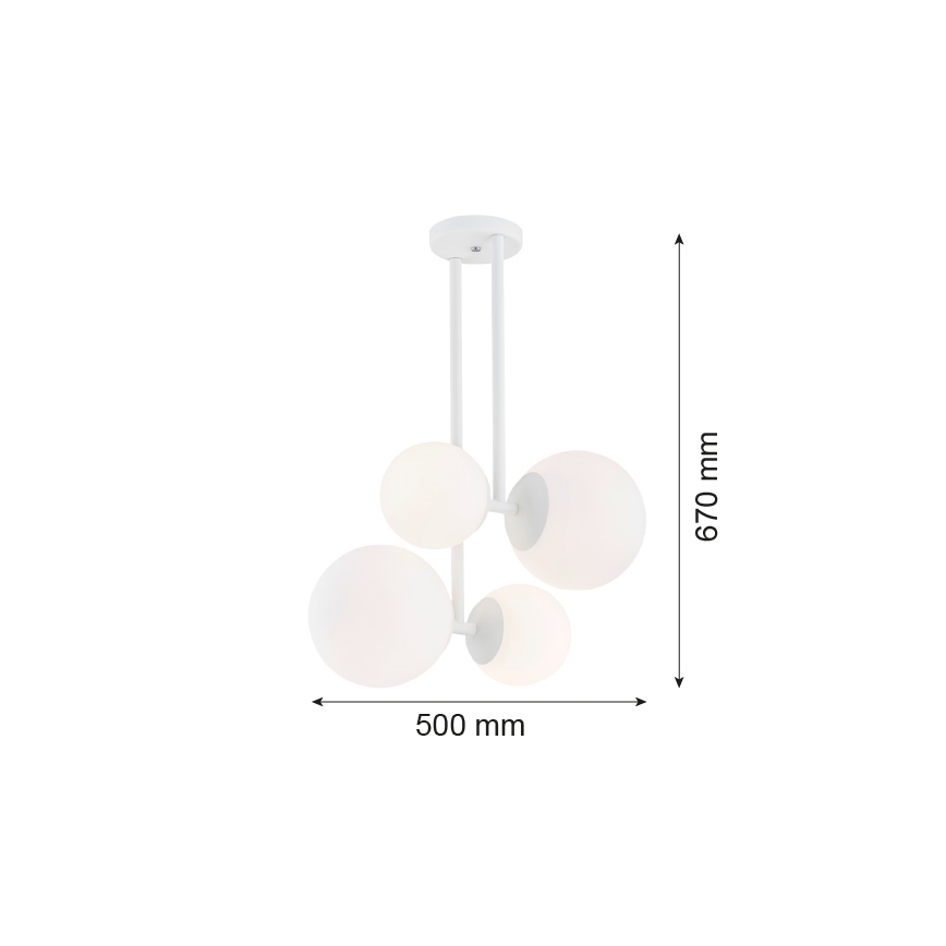 Argon 1644 - Viseći luster ASPEN 4xE27/15W/230V bijela