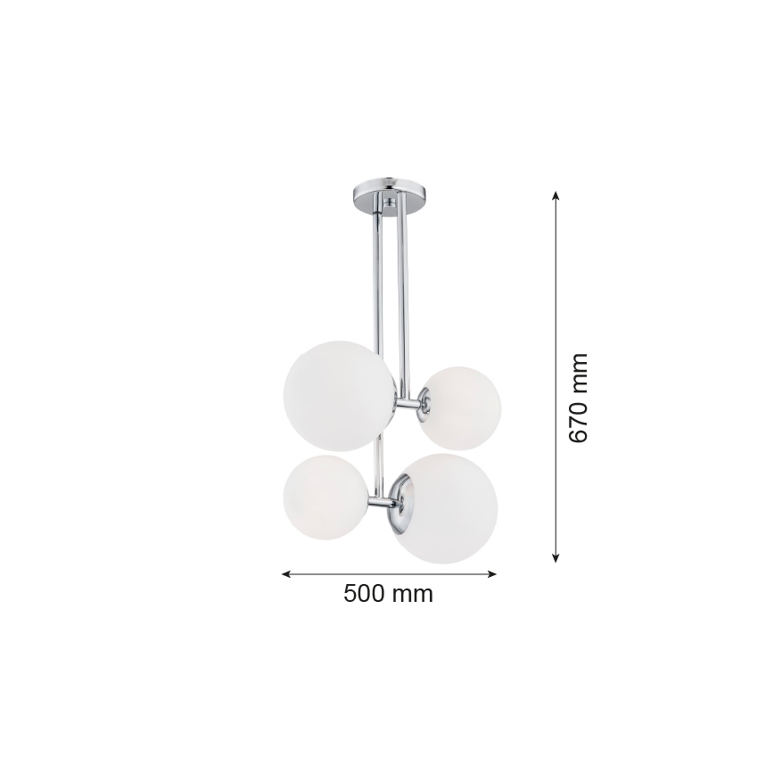 Argon 1646 - Viseći luster ASPEN 4xE27/15W/230V sjajni krom