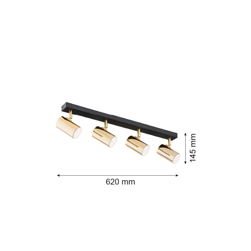Argon 1688 - Reflektorska svjetiljka LAGOS 4xGU10/5W/230V mesing/crna