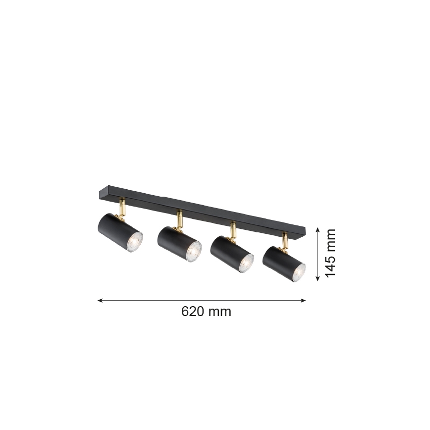 Argon 1690 - Reflektorska svjetiljka LAGOS 4xGU10/5W/230V crna/mesing