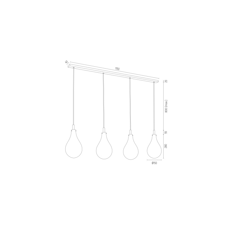Argon 1740 - Luster na sajli OAKLAND 4xG9/6W/230V