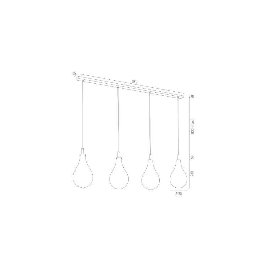 Argon 1741 - Luster na sajli OAKLAND 4xG9/6W/230V
