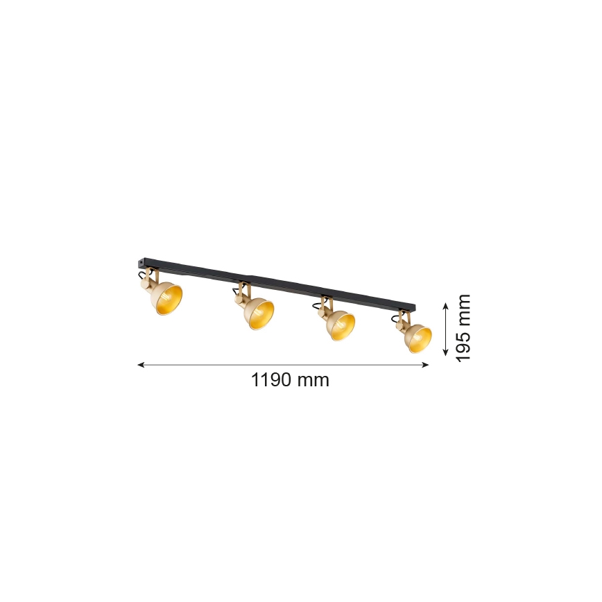 Argon 1801 - Reflektorska svjetiljka LENORA 4xE14/7W/230V zlatna/crna