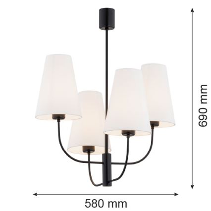 Argon 1822 - Viseći luster SAFIANO 4xE27/15W/230V crna