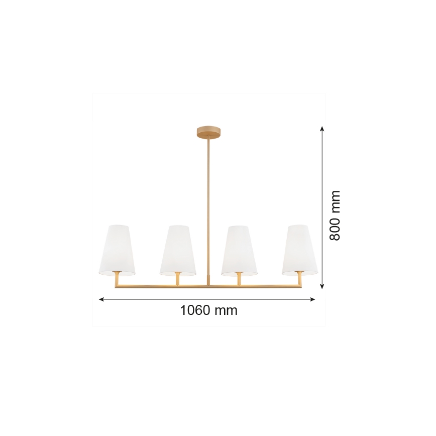 Argon 1828 - Viseći luster SAFIANO 4xE27/15W/230V zlatna