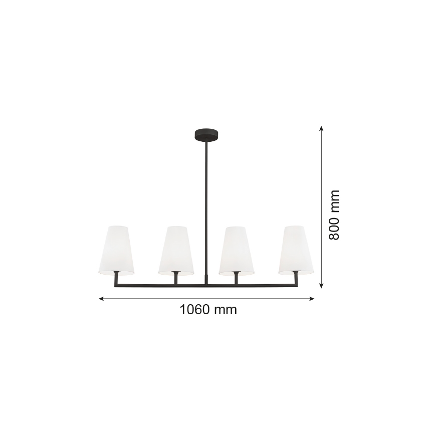 Argon 1831 - Viseći luster SAFIANO 4xE27/15W/230V crna