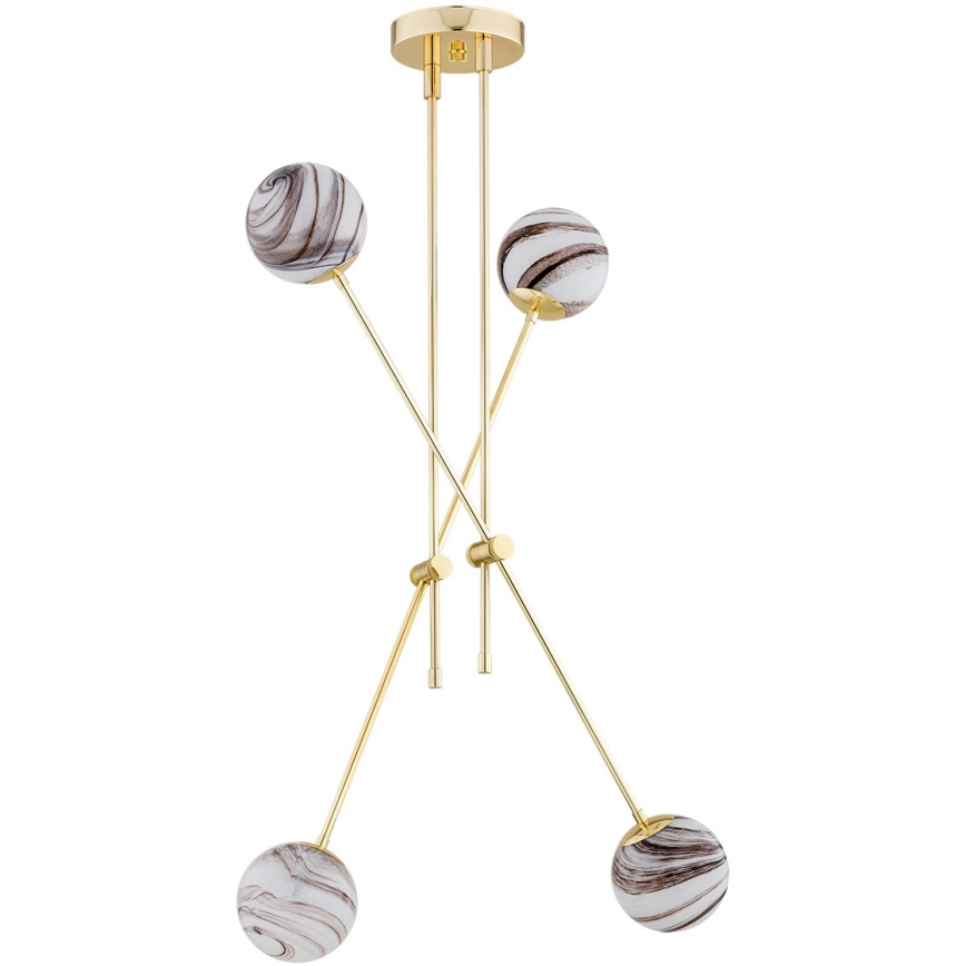 Argon 1840 - Viseći luster ABSOS 4xE14/7W/230V alabaster zlatna