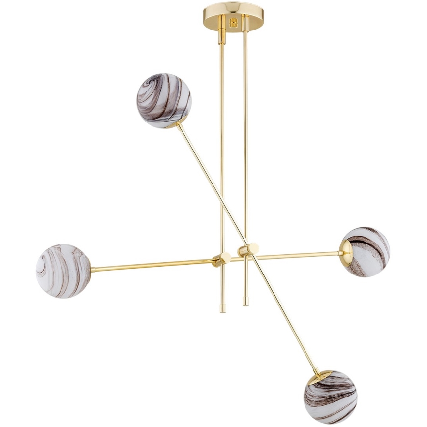 Argon 1840 - Viseći luster ABSOS 4xE14/7W/230V alabaster zlatna
