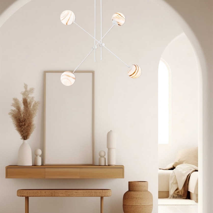 Argon 1841 - Viseći luster ABSOS 4xE14/7W/230V alabaster bijela