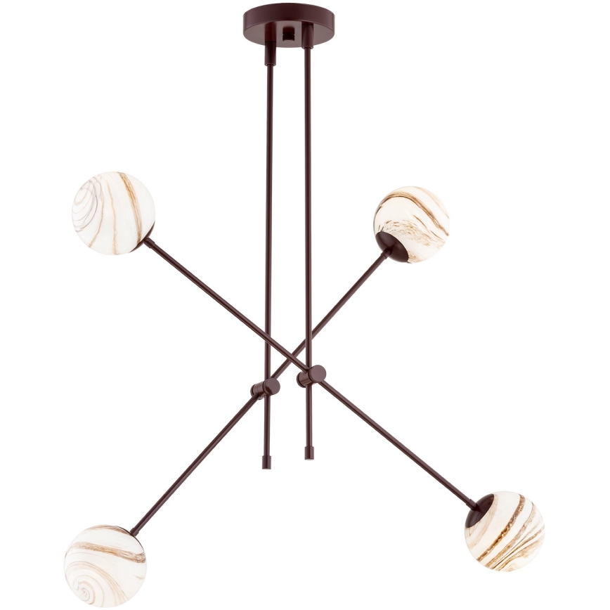 Argon 1842 - Viseći luster ABSOS 4xE14/7W/230V alabaster smeđa